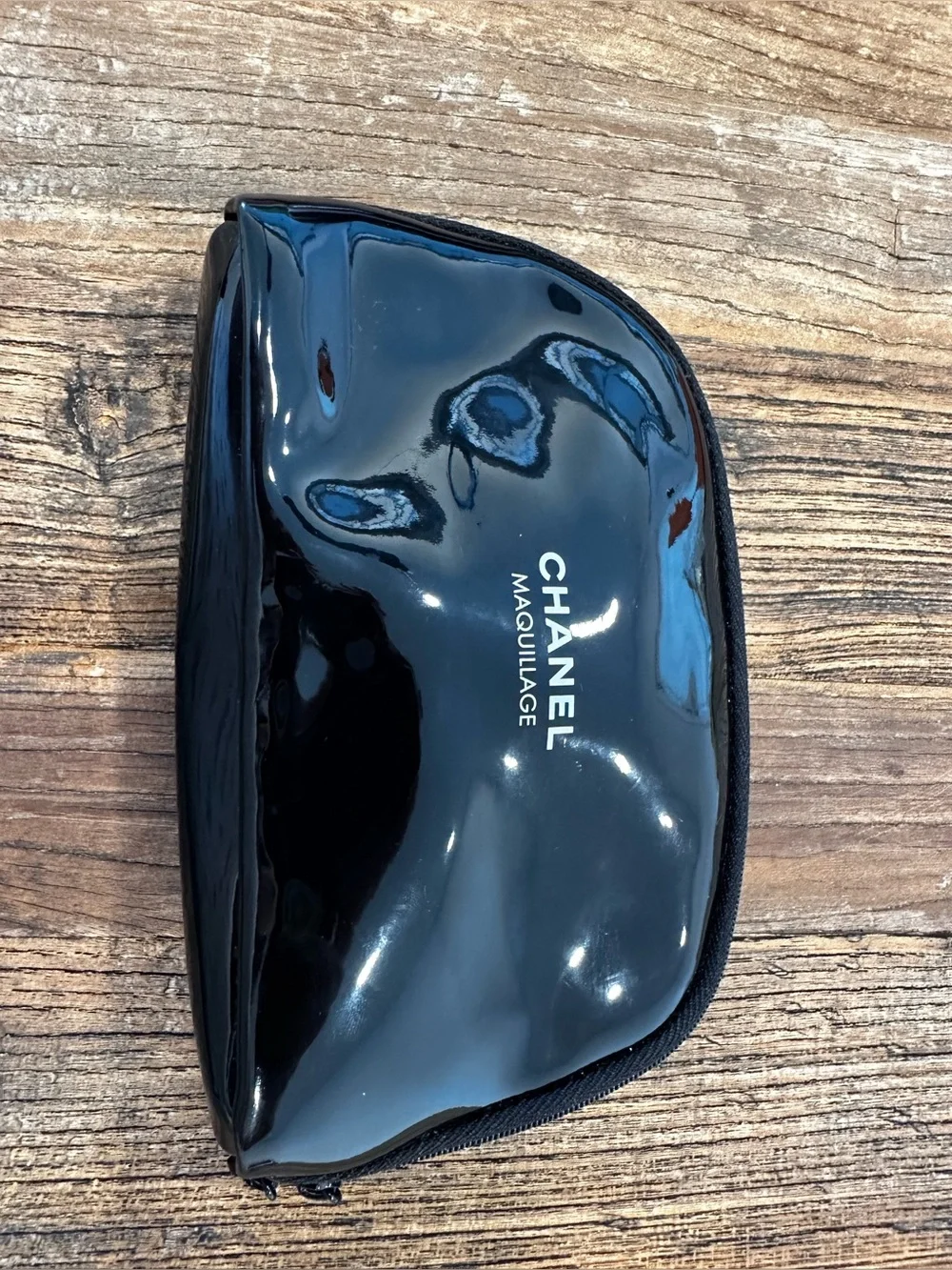 CHANEL Black Patent Maquillage Cosmetic Pouch